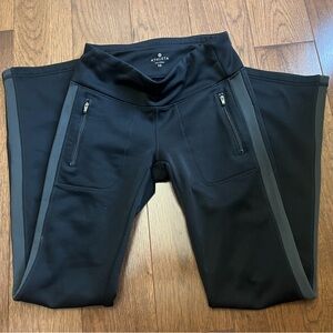 Athleta - Black Bottoms/Grey Stripe & Zipper Details
